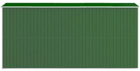 Abrigo de jardim 192x440x223 cm aço galvanizado verde