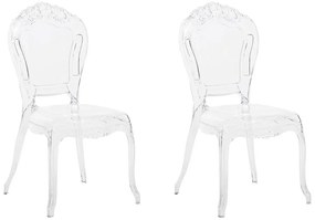Conjunto de 2 cadeiras de jantar transparentes VERMONT Beliani