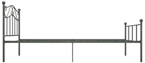 Estrutura de cama 100x200 cm metal cinzento