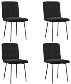 Cadeiras de jantar 4 pcs veludo preto