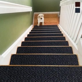 15 Tapetes antiderrapantes para escadas 76 x 20 cm Tapetes impermeáveis para escadas para crianças, idosos e animais de estimação Cinzento