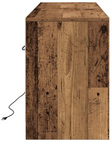 Gabinete para TV com LED Madeira Velha 139.5x34x50 cm Madeira Revestid