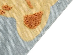 Tapete de algodão com motivo de leopardo amarelo e cinzento 80 x 150 cm TANGSE Beliani