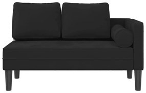 Chaise lounge com almofadões veludo preto