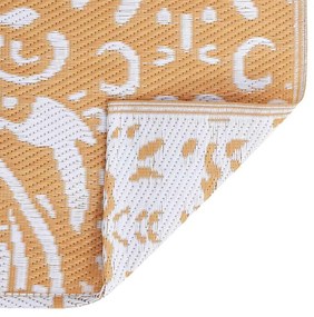 Tapete para Exterior ARAKIL da Laranja e Branco Poliéster