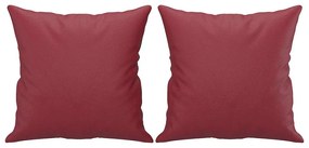 Sofá 2 lugares +almofadas 140cm couro artificial vermelho tinto
