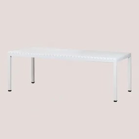 Rectangular Dining Table 210x100 Cm In Marti Aluminum Gardénia Branco - Sklum
