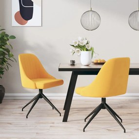 vidaXL Cadeiras de jantar 2 pcs veludo amarelo