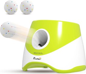 PawHut Lançador Automático de Bolas para Cães com 3 Bolas ETPU Distâncias 6/10/14 m Modo Aleatório Verde | Aosom Portugal