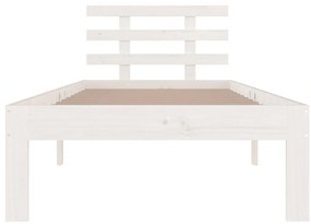 Estrutura de cama 90x200 cm madeira maciça branco