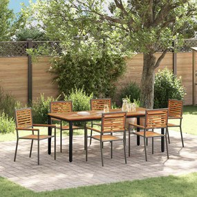 vidaXL Conjunto de Jantar para Jardim Conjunto de 4 Cinza, Castanho