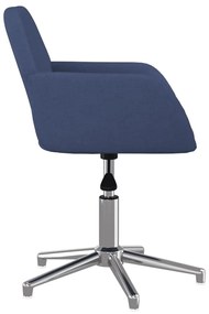 Cadeira de escritório giratória tecido azul