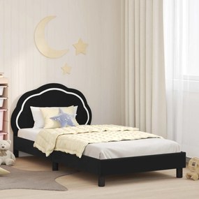 vidaXL Estrutura de Cama Infantil com Cabeceira Preto 80 x 200 cm