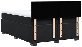 Cama com molas/colchão 140x200 cm veludo preto