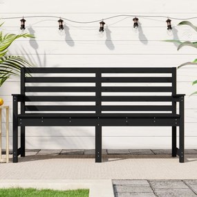 Banco de jardim 159,5x48x91,5 cm madeira de pinho maciça preto