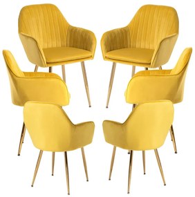 Pack 6 Cadeiras Chic Golden - Amarelo