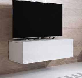 Móvel TV de Parede Ovar – 100x30 cm – Branco Suspenso