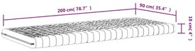 Colchão de espuma 90x200 cm 7 zonas dureza 20 ILD branco