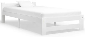Estrutura de cama 100x200 cm pinho maciço branco