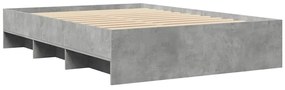 Estrutura de cama 140x190 cm derivados de madeira cinza cimento