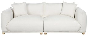 Sofá de 3 lugares em tecido branco creme LUVOS Beliani
