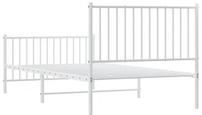 Estrutura de cama com cabeceira e pés 100x200 cm metal branco