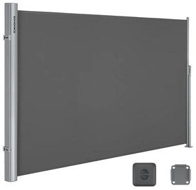 Capa lateral retrátil para varandas, terraços e jardins. | SONGMICS | cinza | GSA160G.