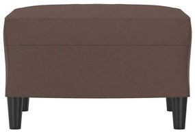 Apoio de pés 60x50x41 cm couro artificial castanho