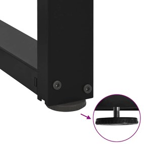 Pés de mesa de jantar em forma de T, 2 peças, preto, 70x35x(72-73) cm,