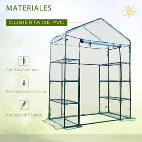 Estufa de Jardim Estufa para Cultivo de Plantas com 8 Prateleiras Cobe