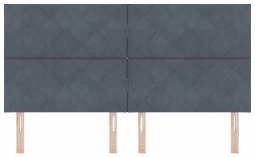 Cabeceira LED com Design de Blocos de Diamante, Cinza Escuro, 180 cm