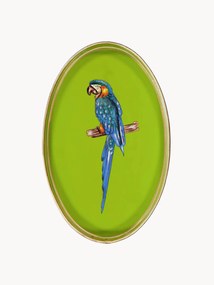 Tabuleiro decorativo pintado à mão com um padrão de papagaios Fauna