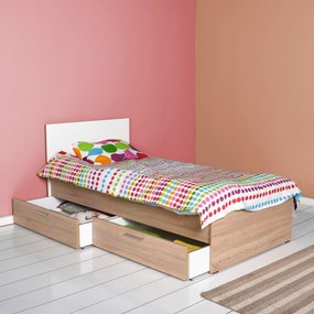 Estrutura de Cama com Gavetas "Prime" - 90x190 cm - Carvalho Sonoma e