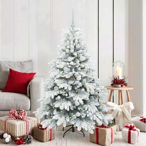 vidaXL Árvore de Natal Artificial com 150 LEDs Branco 150 cm PE e PVC