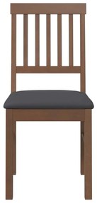 Cadeiras de jantar com almofadões 2 pcs madeira maciça castanho