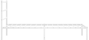 Estrutura de cama em metal com cabeceira 107x203 cm branco