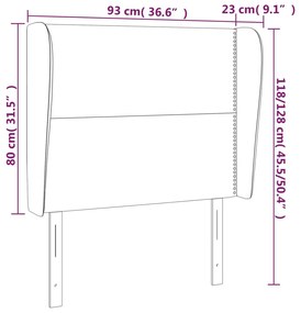 Cabeceira cama c/ abas couro artif. 93x23x118/128 cm castanho