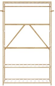 Roupeiro com prateleiras 110x40x175 cm bambu