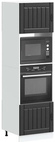 Armários forno 2 pcs Kalmar derivados de madeira preto