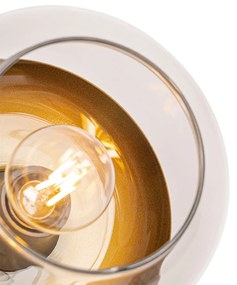 Foco de teto design preto com dourado e vidro fumê - Kyan Design