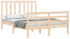 Estrutura de cama com cabeceira 140x190 cm madeira maciça