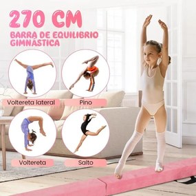 Barra de equilíbrio Ginástica dobrável com base de madeira maciça e superfície antiderrapante de espuma portátil com alça para crianças e adolescente