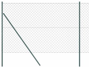 Conjunto de Postes de Cerca Verde 1.6 x 25 m Aço Galvanizado