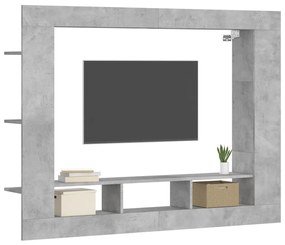 Móvel de TV 152x22x113 cm derivados de madeira cinzento cimento