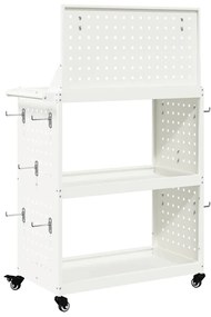 Carro de Ferramentas Branco 65 x 35 x 111 cm Metal