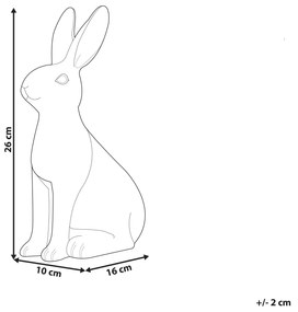 Figura decorativa com forma de coelho em cerâmica branca 26 cm RUCA Beliani