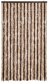 Cortina anti-insetos 118x220 cm chenille bege e castanho-claro