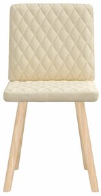 Cadeiras de jantar 2 pcs tecido cor creme