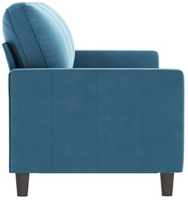 Sofá de 3 lugares 180 cm veludo azul