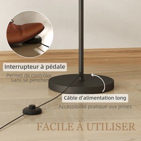 Candeeiro de pé com comando à distância, abajur ajustável, 11 temperaturas de cor e 11 níveis de luminosidade, temporizador, preto